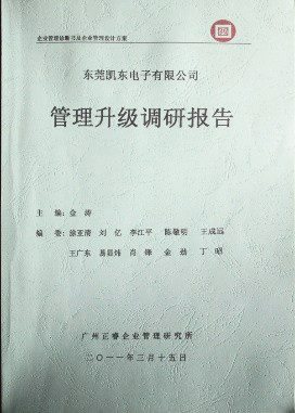 2011年3月15日，正睿咨詢專家向凱東決策層陳述調研報告